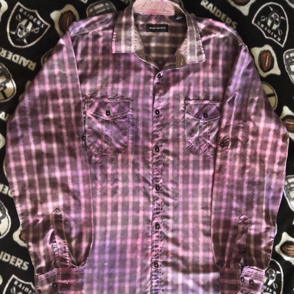 Michael Brandon Plaid Button Down